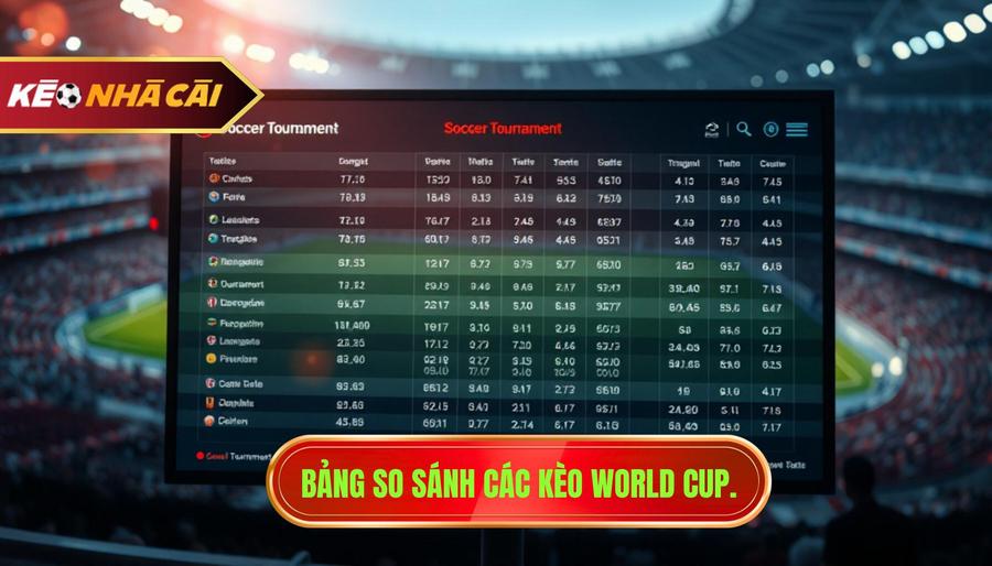 Bảng so sánh các loại kèo World Cup phổ biến